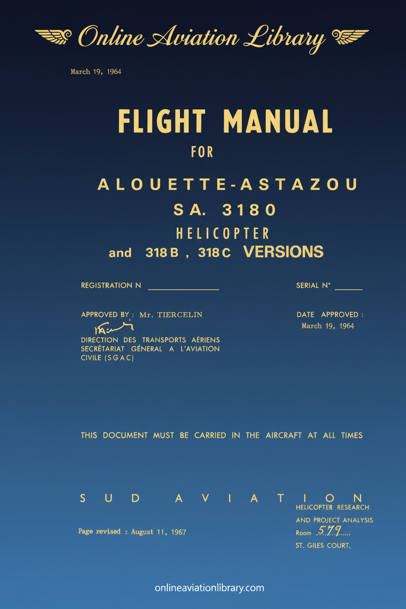 Alouette-Astazou SA 3180 Flight Manual Cover