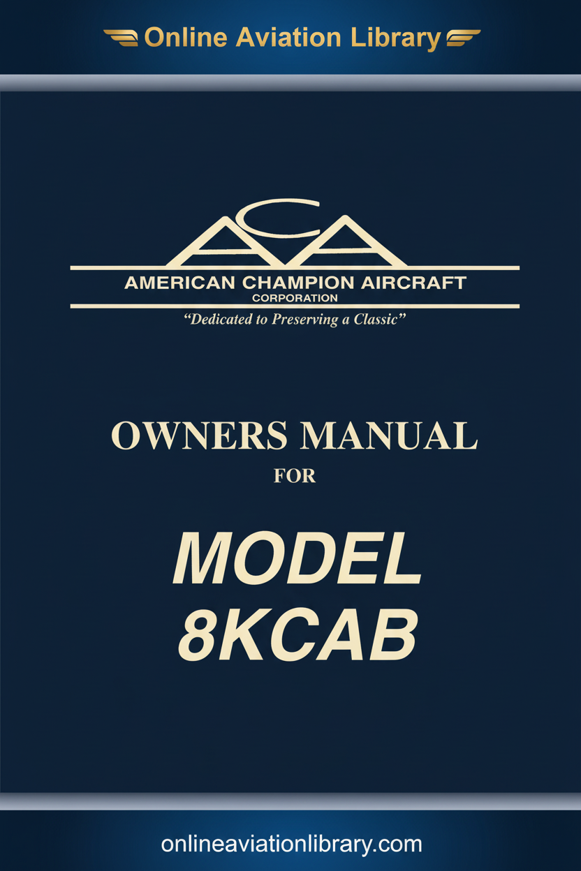 American Champion 8KCAB Owner's Manual Cover Deep Blue