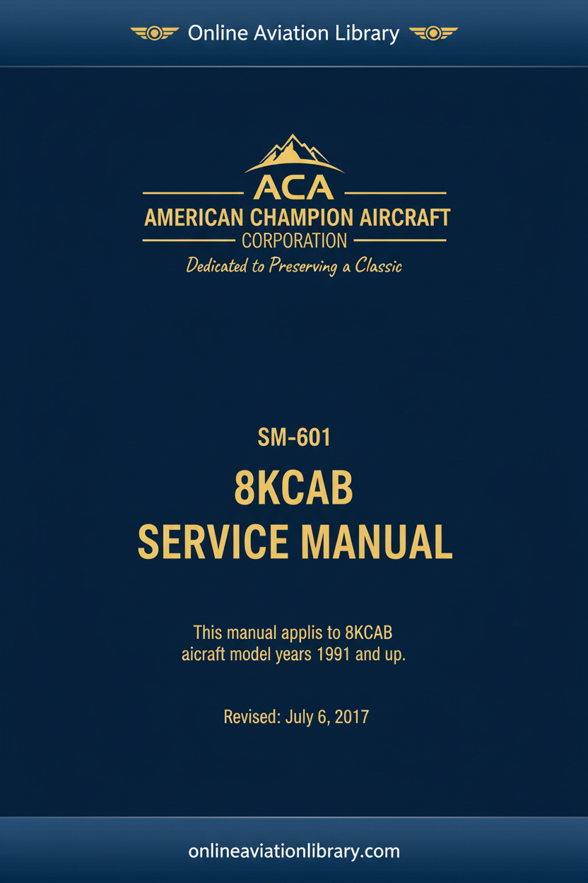 American Champion SM-601 8KCAB Service Manual Cover Deep Blue