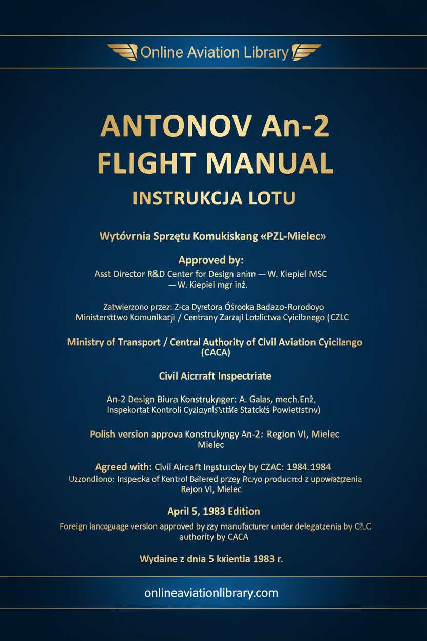 An-2 Flight Manual PZL Mielec 1983 CACA