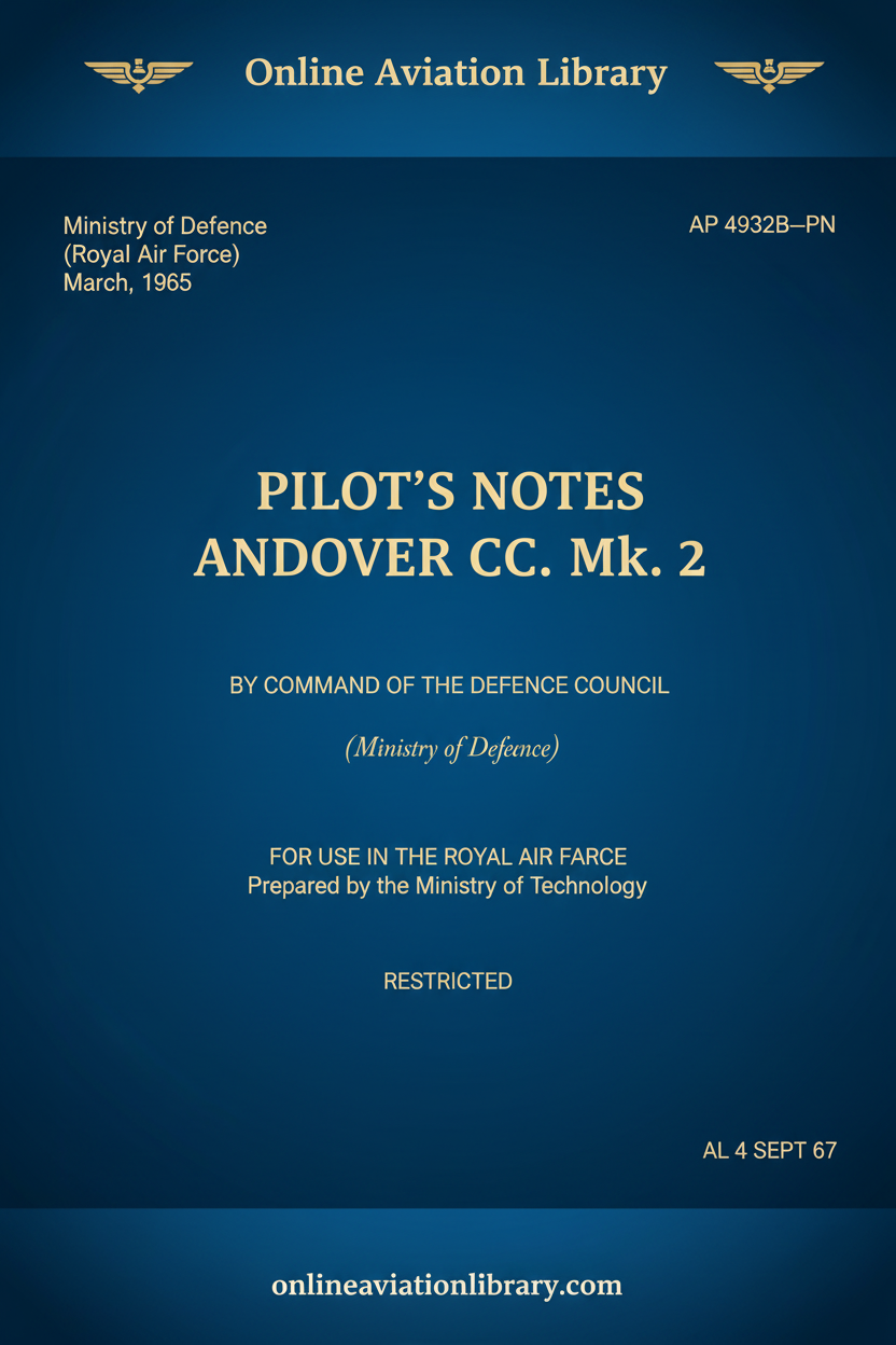 Andover CC Mk2 Pilot Notes Cover