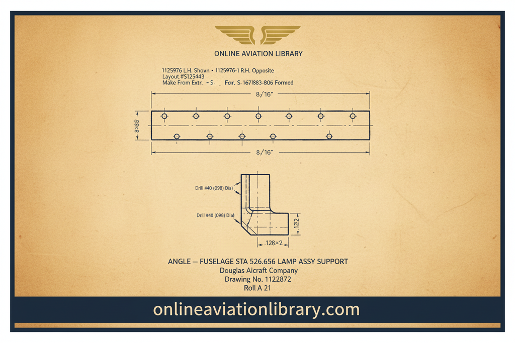 Angle Fuselage Lamp Assembly Support A21