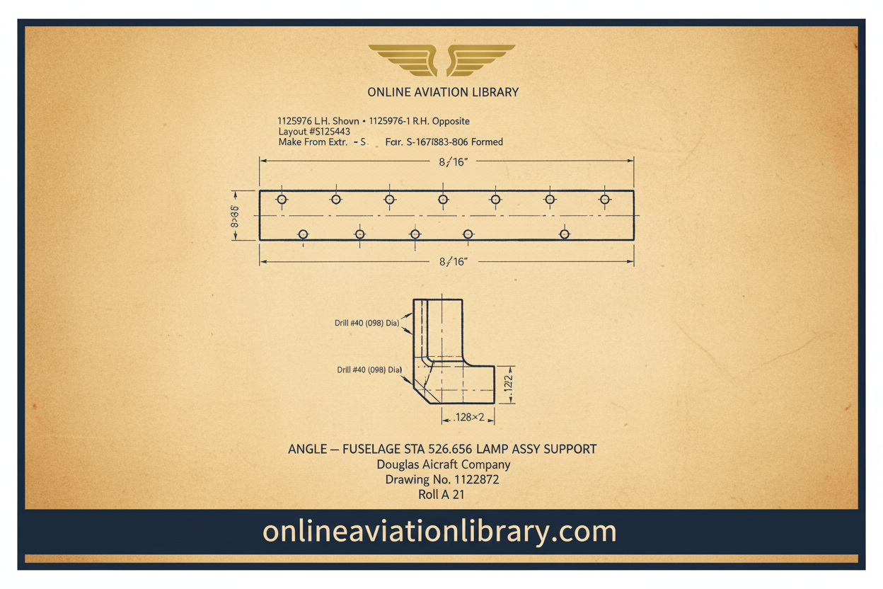 Angle Fuselage Lamp Assembly Support A21