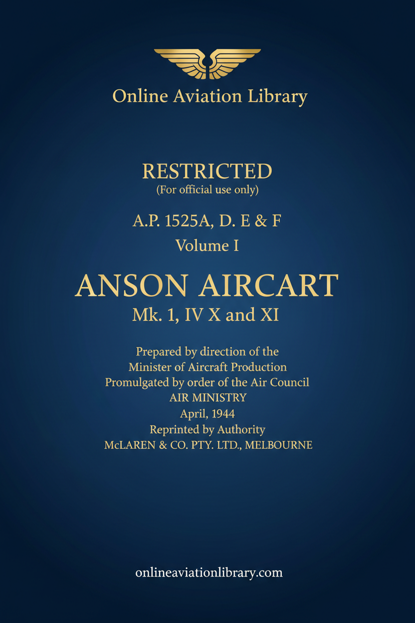 Anson Aircraft Standard Cover Page - Text Only