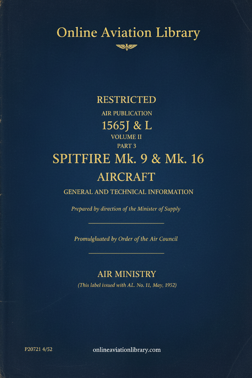 AP 1565J&L Vol II Part 3 Spitfire Cover Page