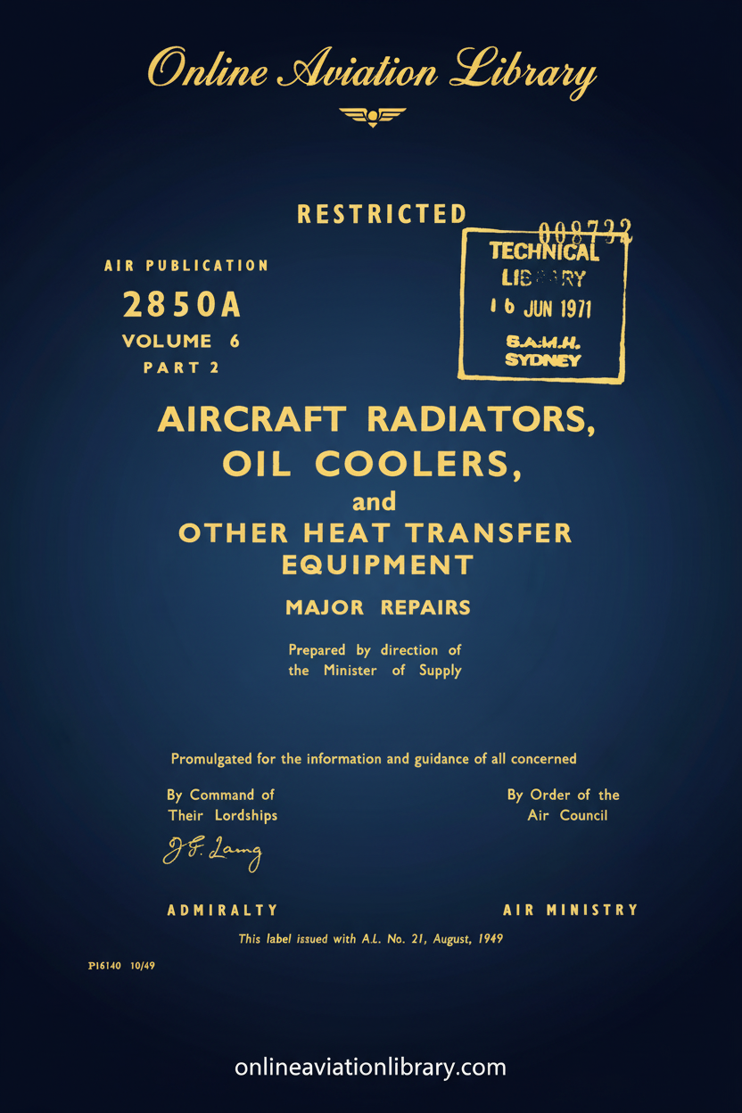AP 2850A Aircraft Radiators Cover Page