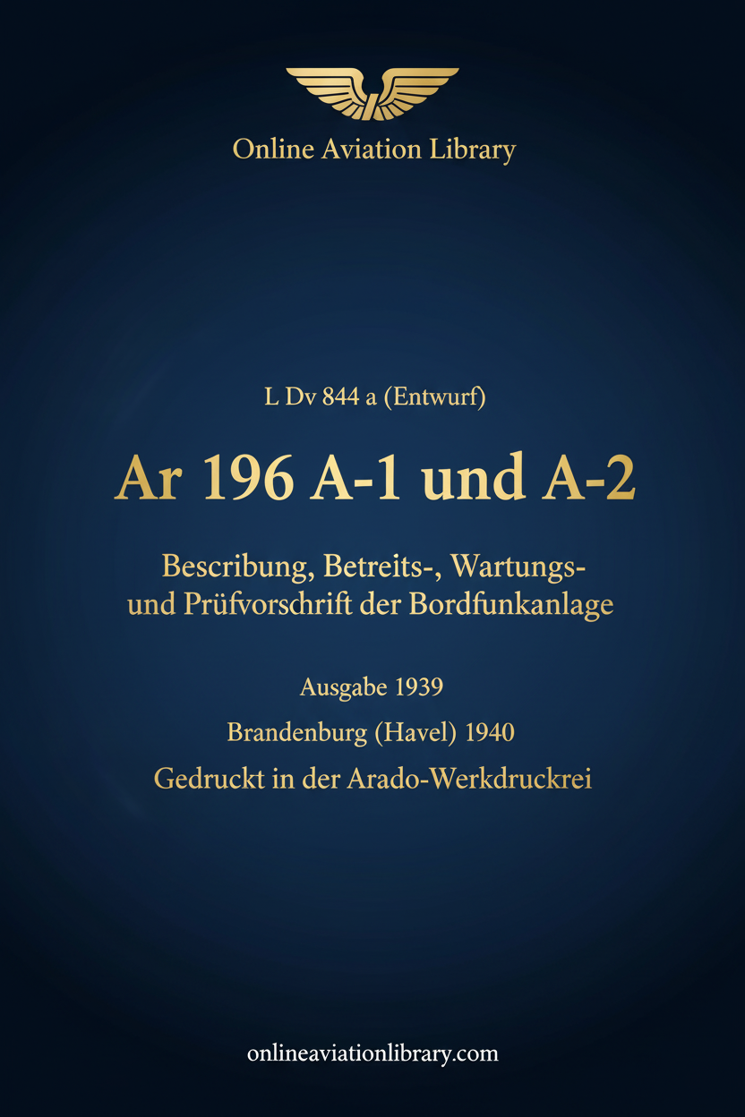 Ar 196 A-1 und A-2 Bordfunkanlage Standard Cover Page