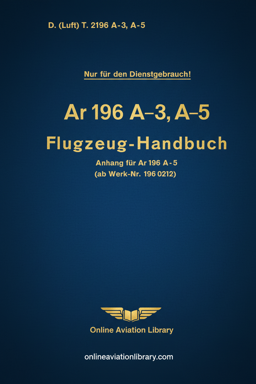 Ar 196 A-3, A-5 Flugzeug-Handbuch Standard Cover Page