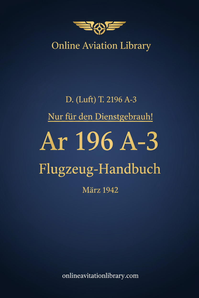 Ar 196 A-3 Flugzeug-Handbuch Standard Cover Page