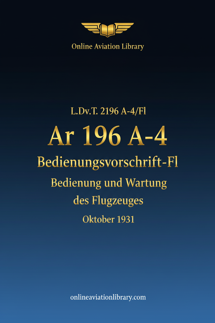 Ar 196 A-4 Bedienungsvorschrift-Fl Standard Cover Page