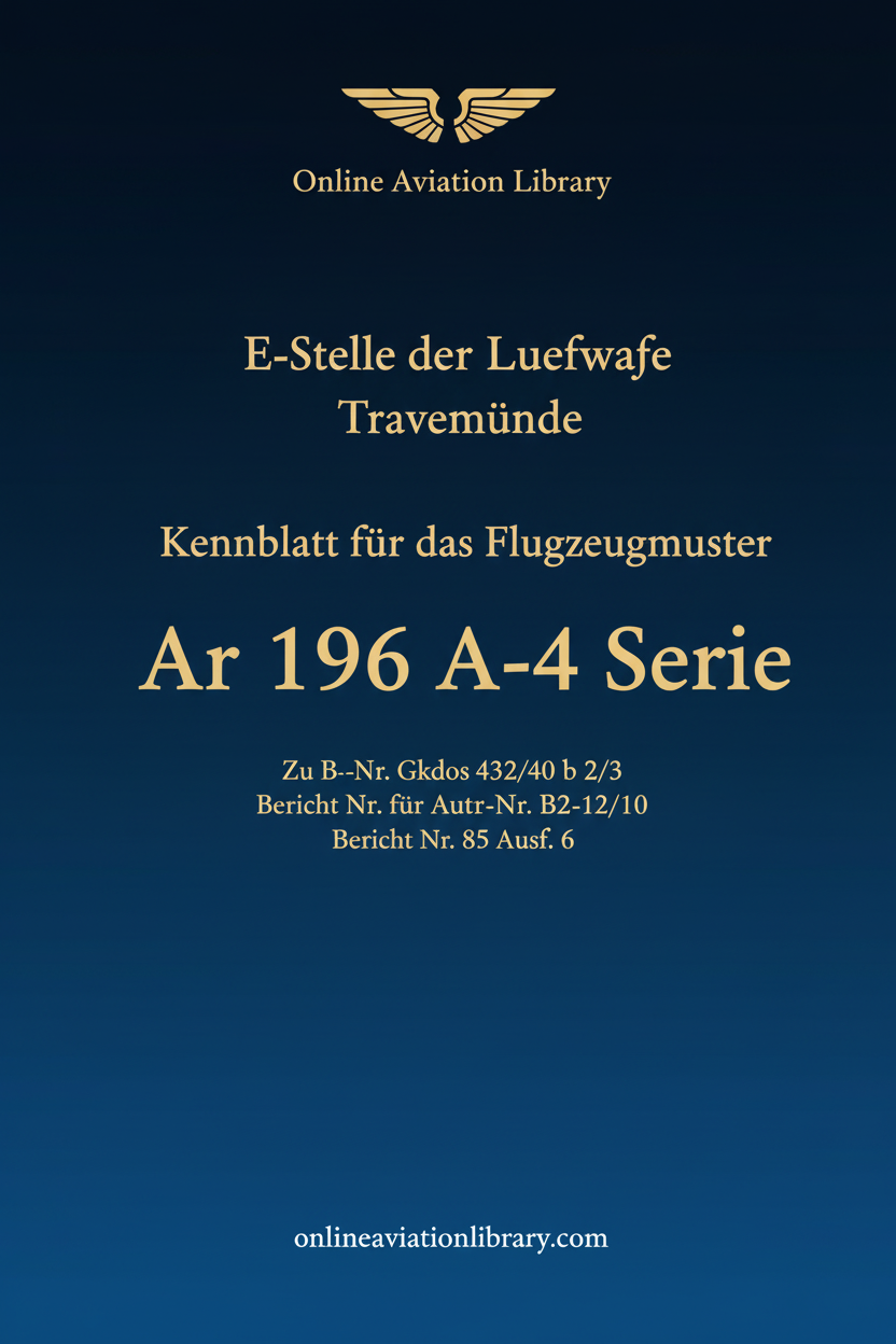 Ar 196 A-4 Kennblatt Standard Cover Page