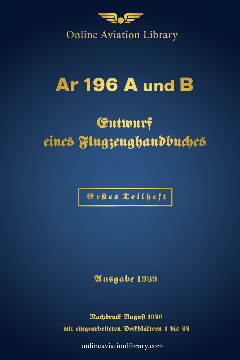 Ar 196 A und B Flugzeughandbuch Standard Cover Page