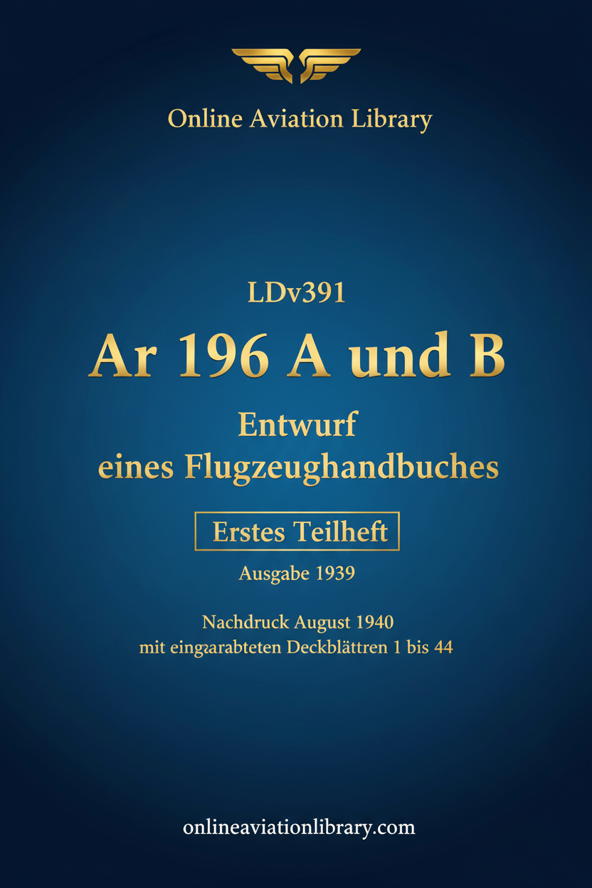 Ar 196 A und B Flugzeughandbuch Standard Cover Page