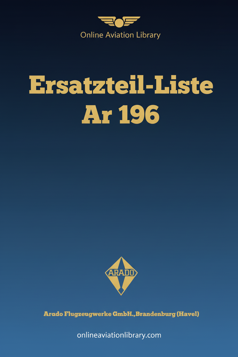Ar 196 Ersatzteil-Liste Standard Cover Page