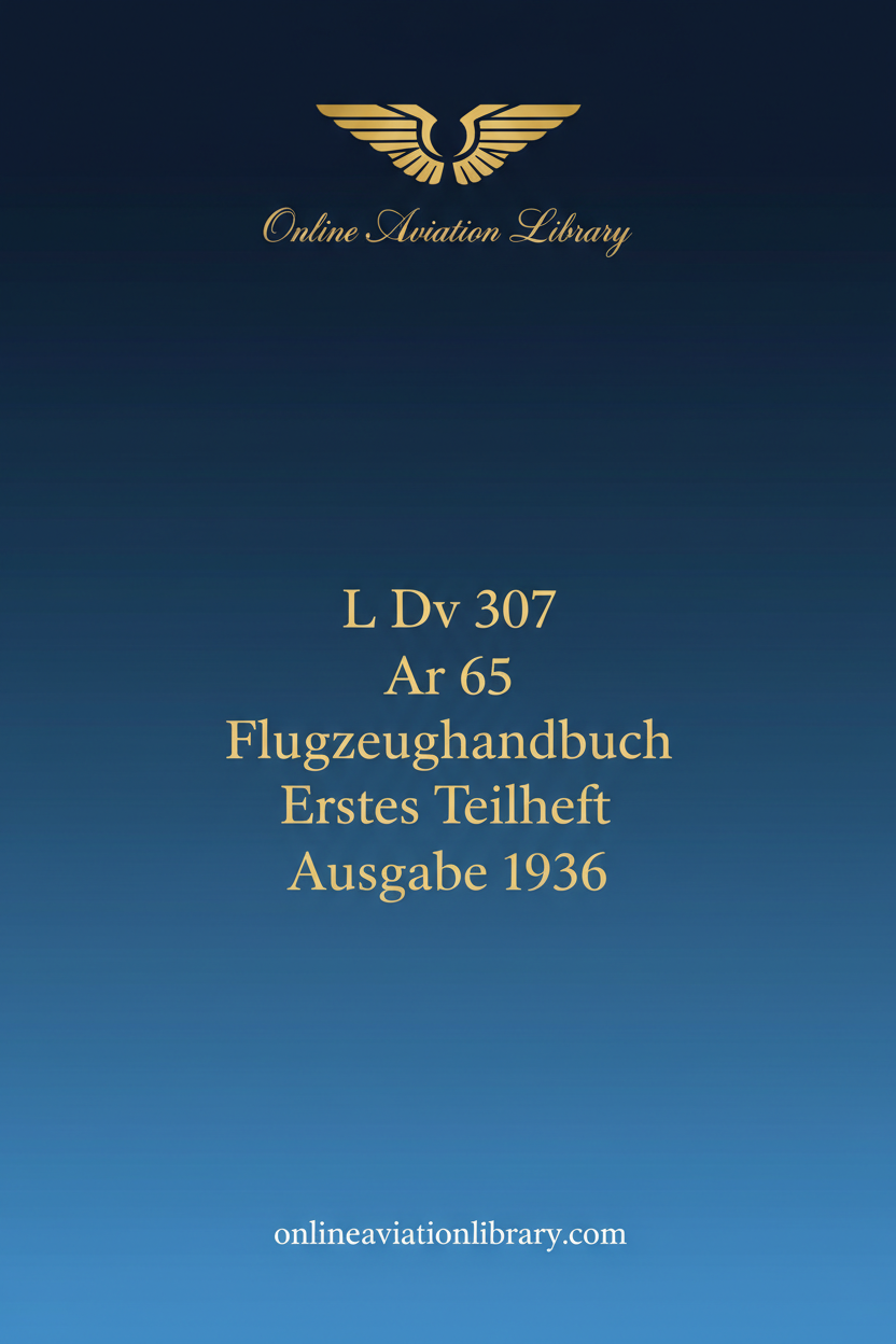 Ar 65 Flugzeughandbuch Text Cover