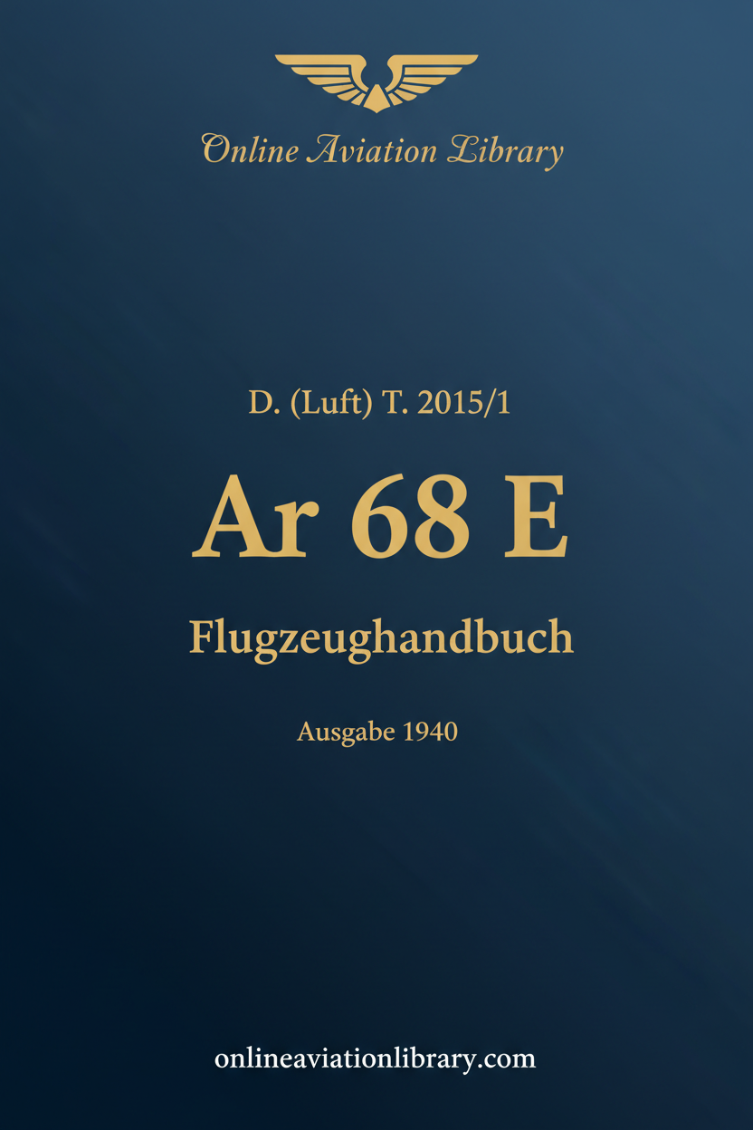 Ar 68 E Aircraft Handbook Standard Cover Page