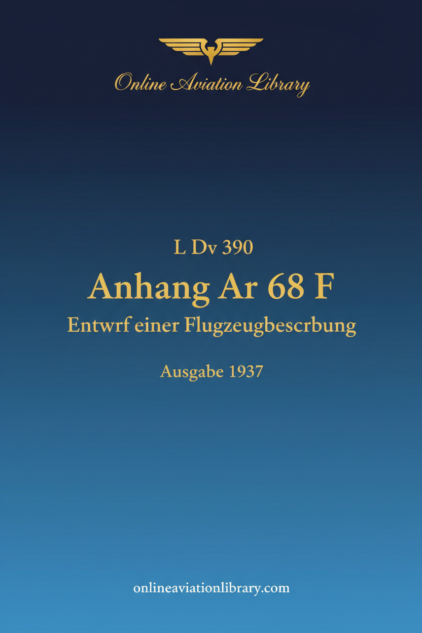 Ar 68 F Aircraft Description Standard Cover Page