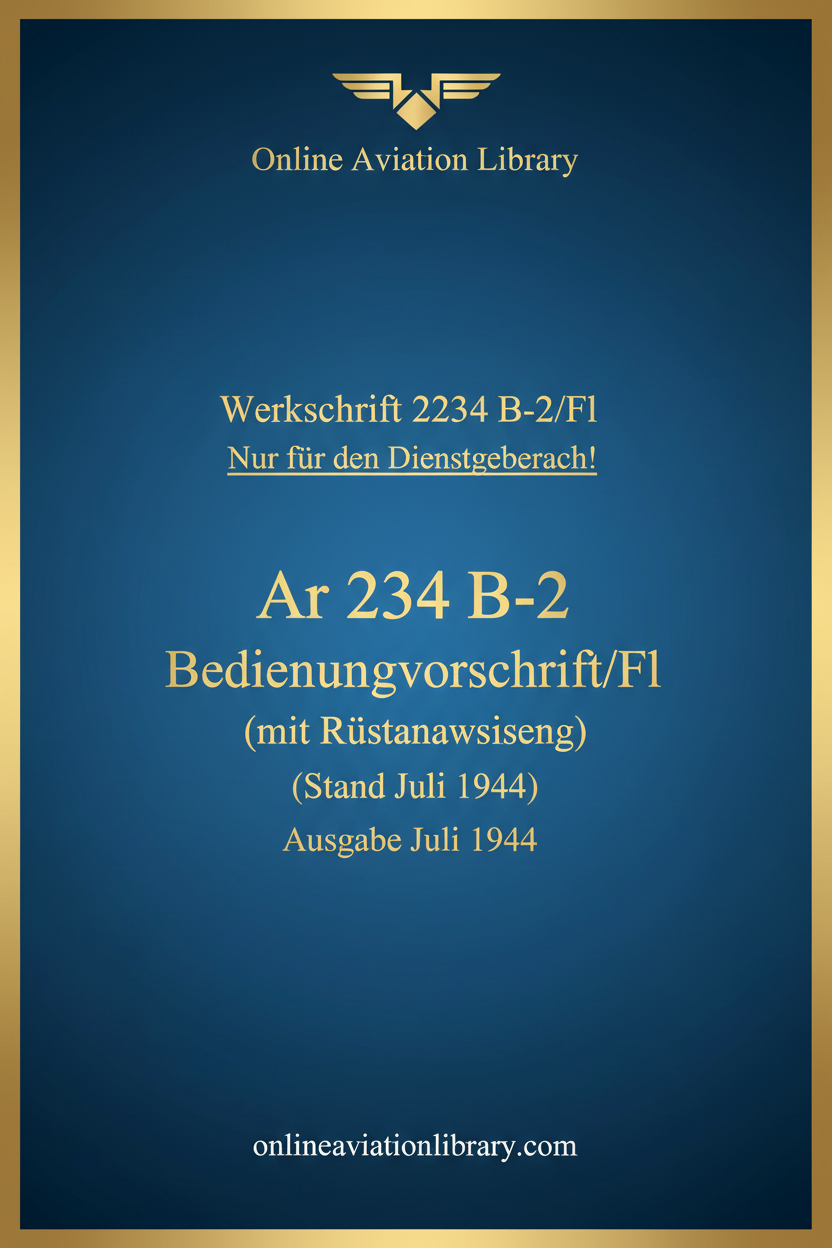 Arado 234 B-2 Bedienungsvorschrift Standard Cover Page