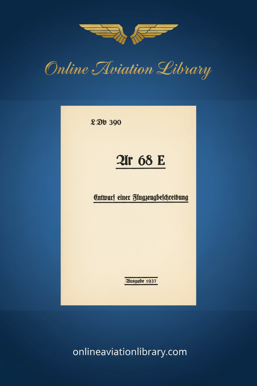 Arado Ar 68 E Aircraft Description Manual Standard Cover Page 2