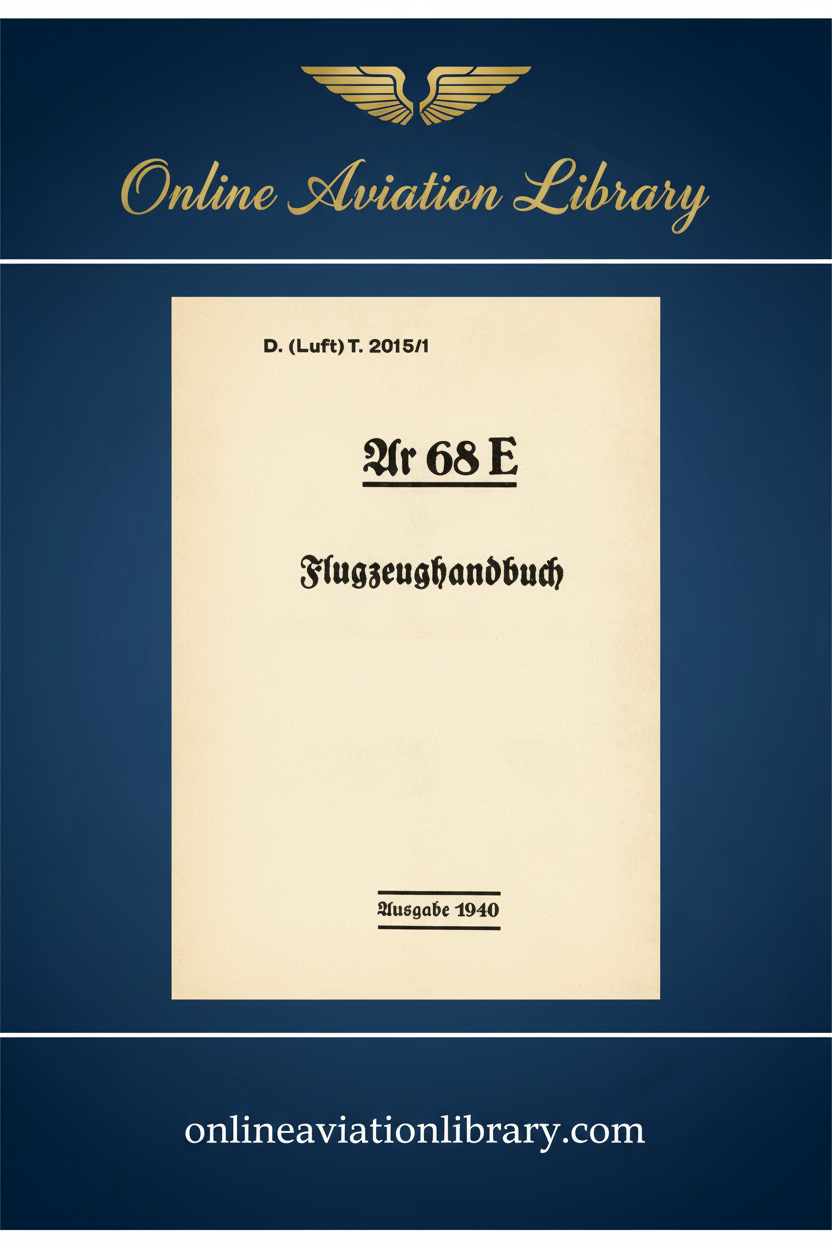 Arado Ar 68 E Aircraft Handbook Standard Cover Page 2
