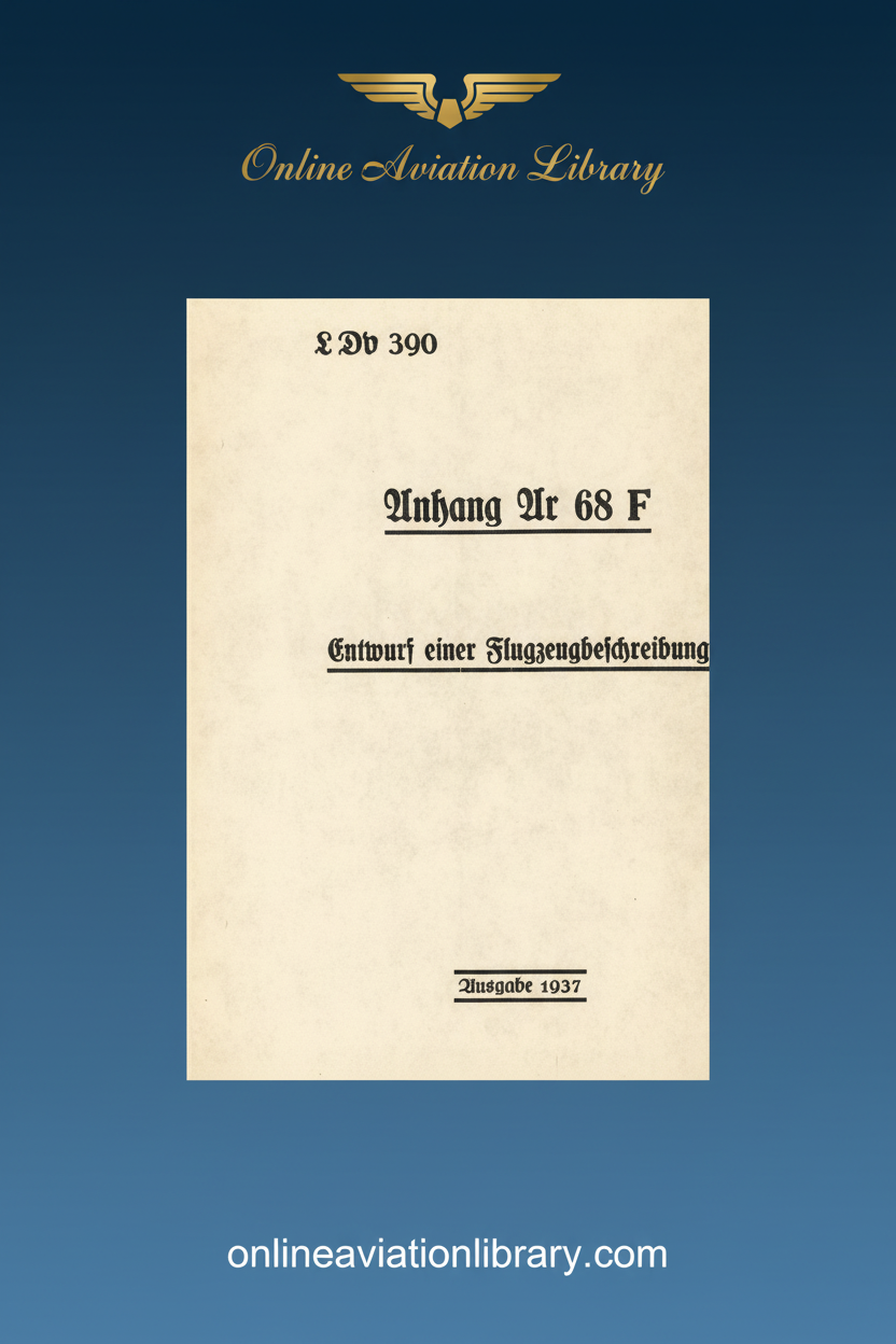 Arado Ar 68 F Aircraft Description Manual Standard Cover Page 2