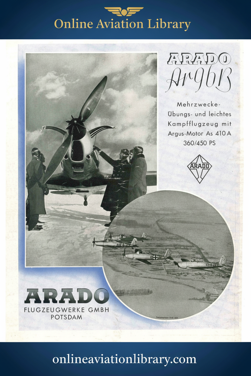 Arado Ar 96 B Advertising Brochure Standard Cover Page 2