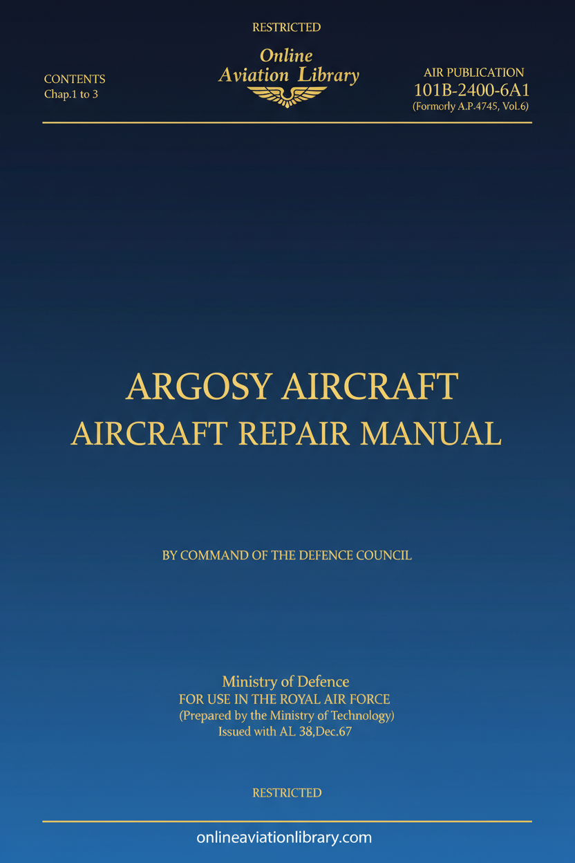 Argosy Aircraft Repair Manual Standard Cover Page - Corrected Spelling