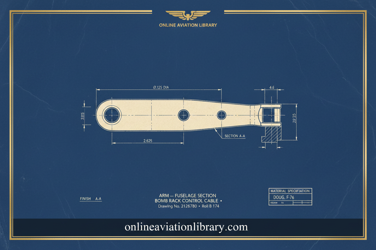 Arm Fuselage Bomb Rack Control Cable B174