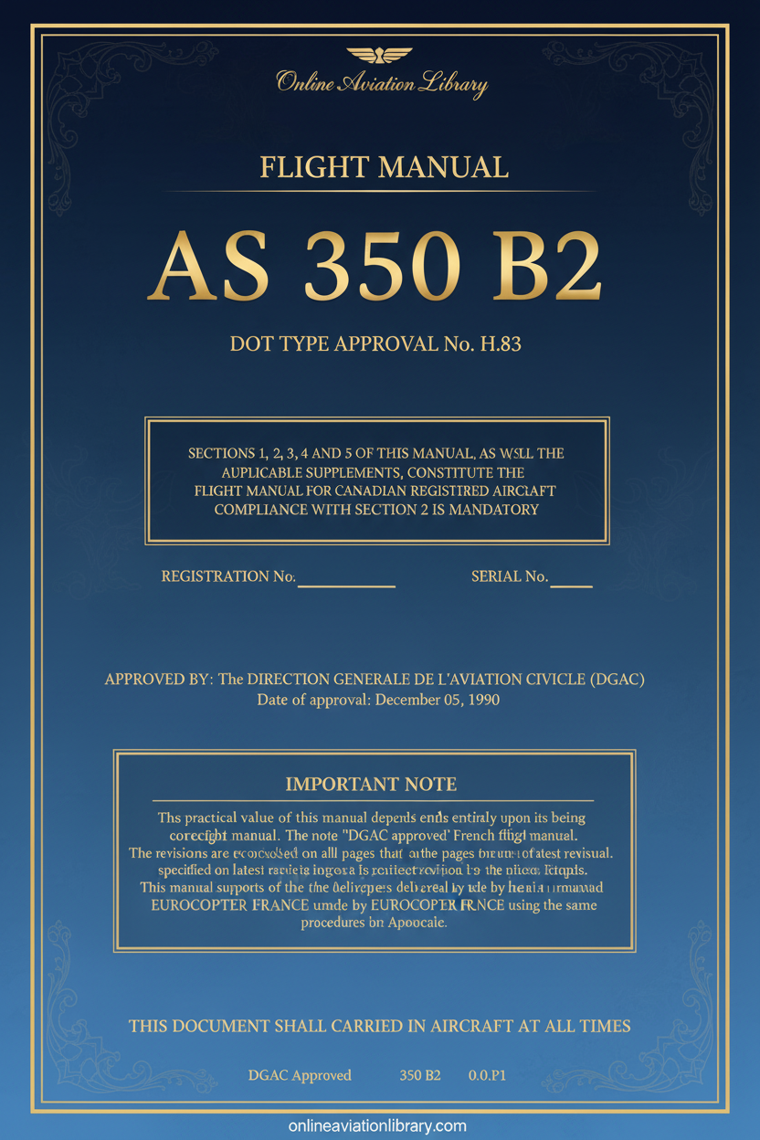 AS 350 B2 Flight Manual Cover Page