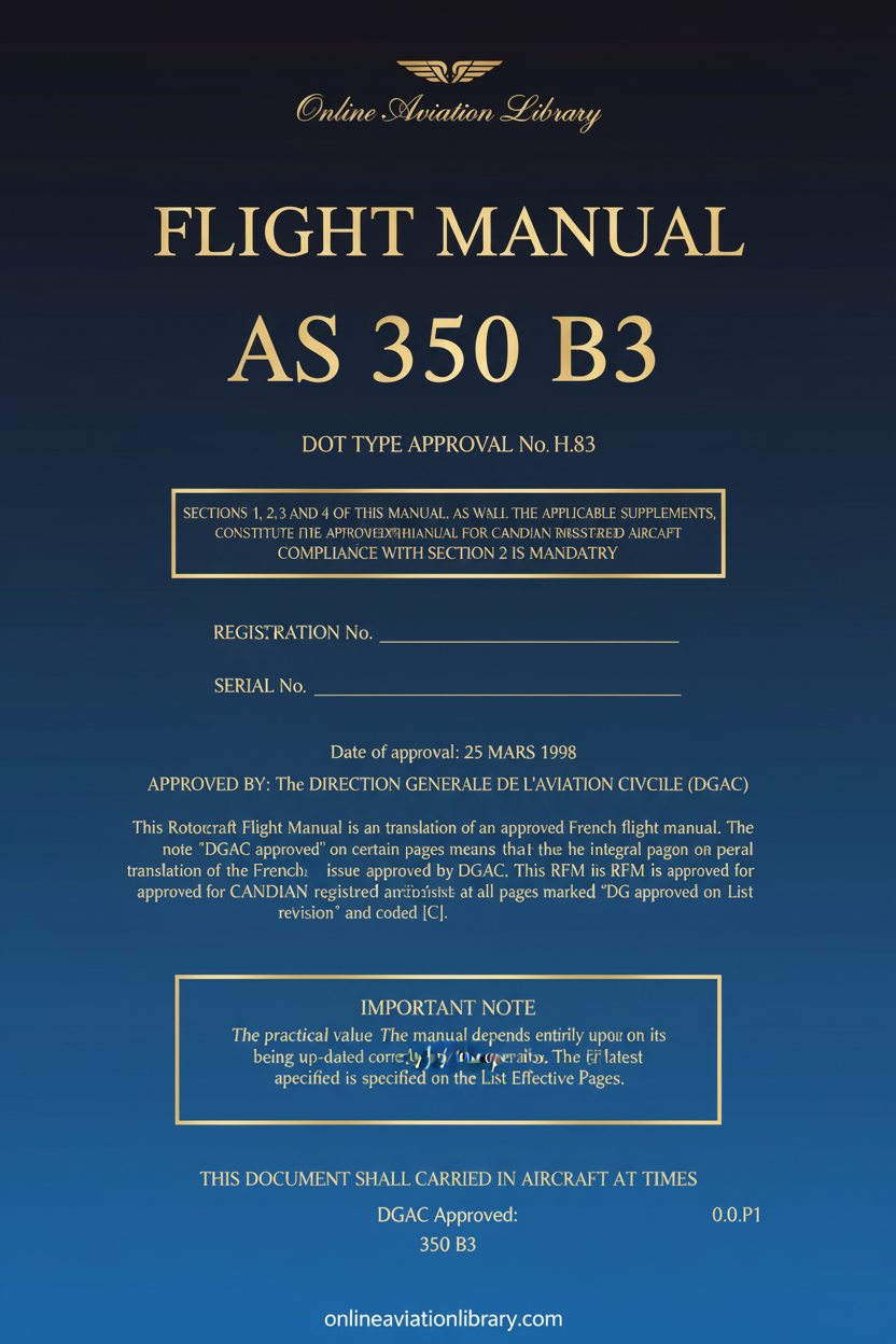 AS 350 B3 Flight Manual Cover Page