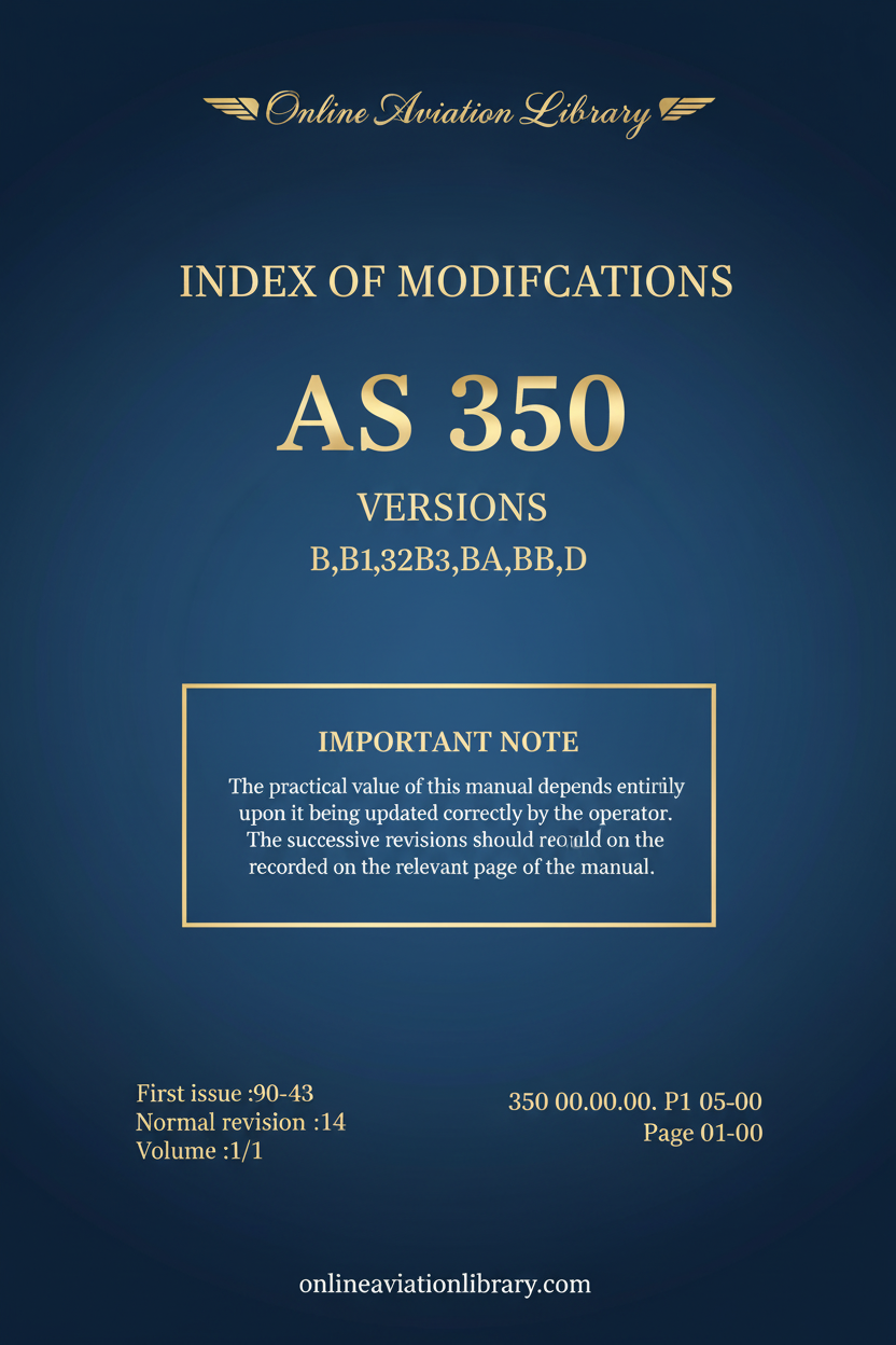 AS 350 Index of Modifications Cover Page