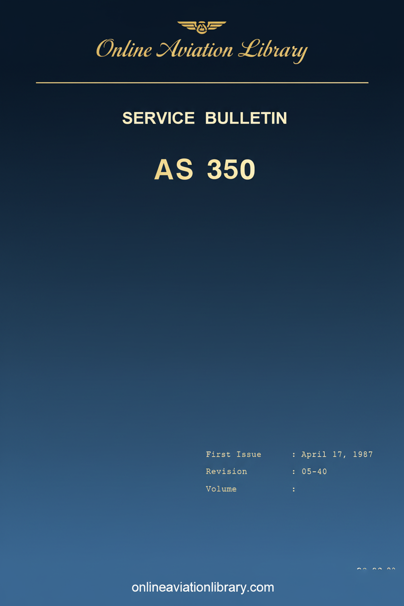 AS 350 Service Bulletin Cover Page