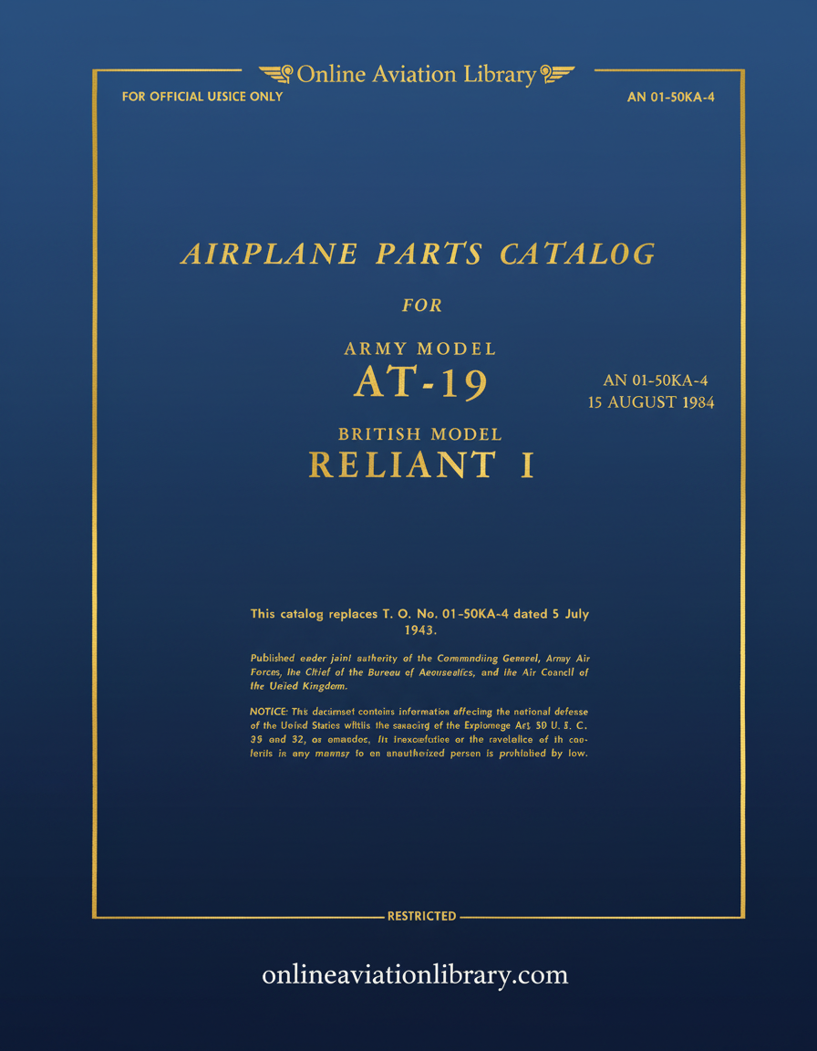 AT-19 Airplane Parts Catalog Cover