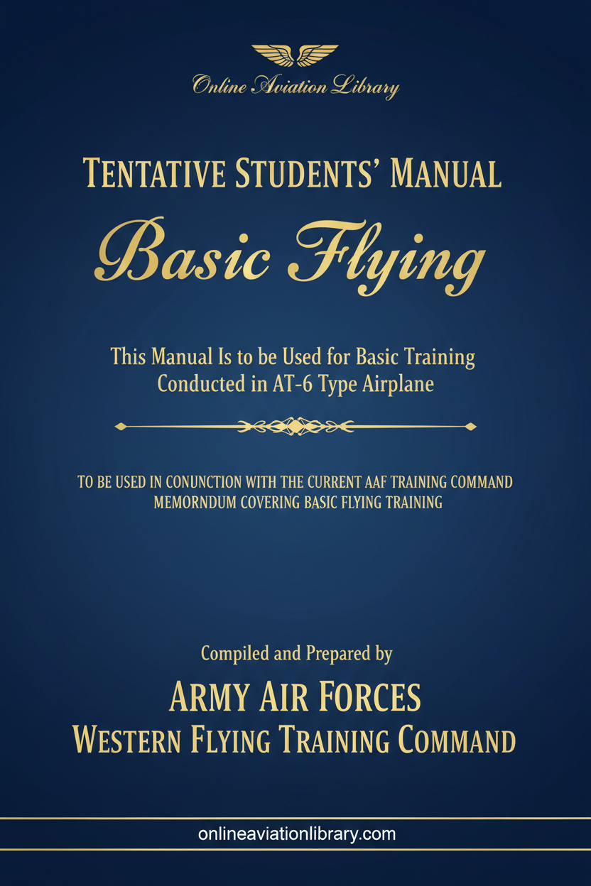 AT-6 Tentative Students' Manual Basic Flying Standard Cover Page