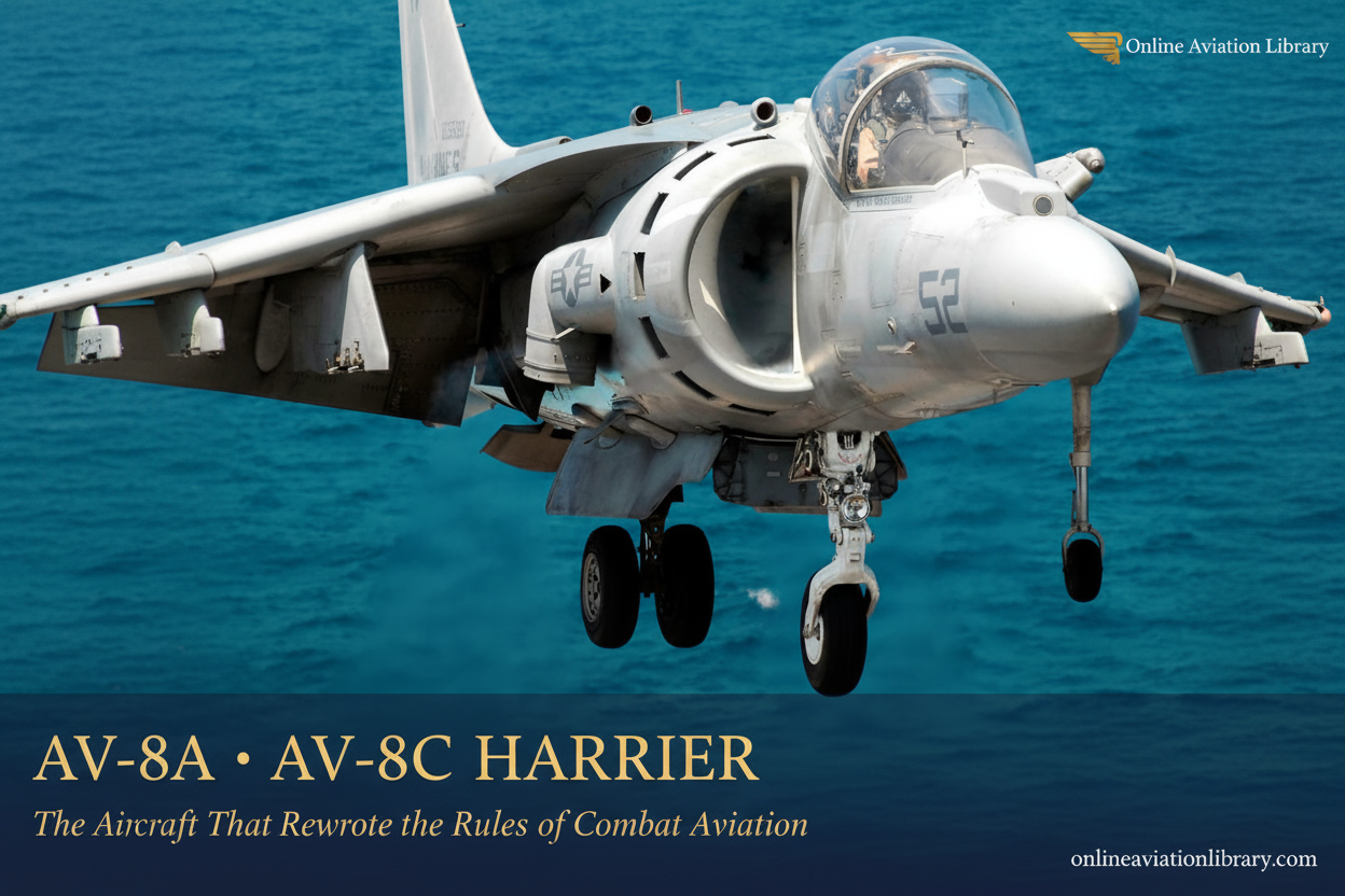 AV-8A AV-8C Harrier Banner - Face of Power USMC
