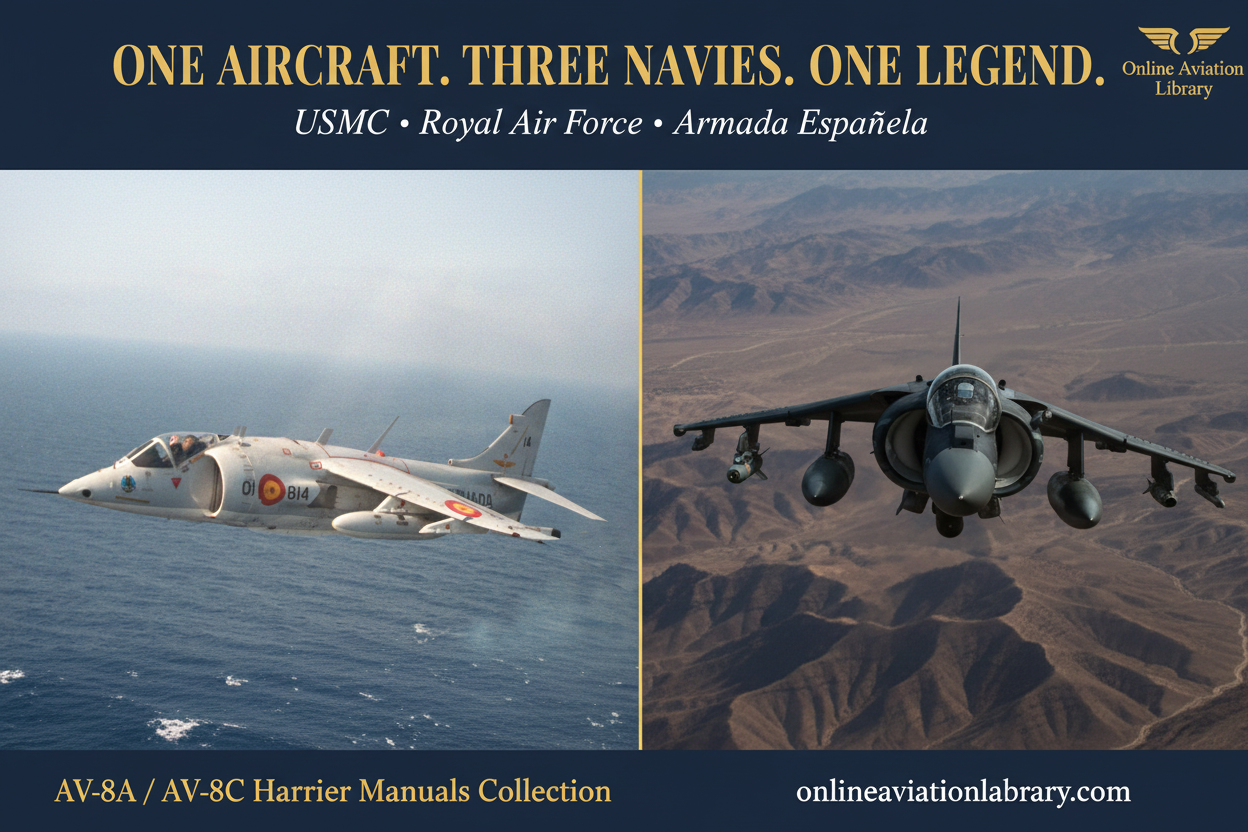 AV-8A AV-8C Harrier Banner - Three Navies One Legend