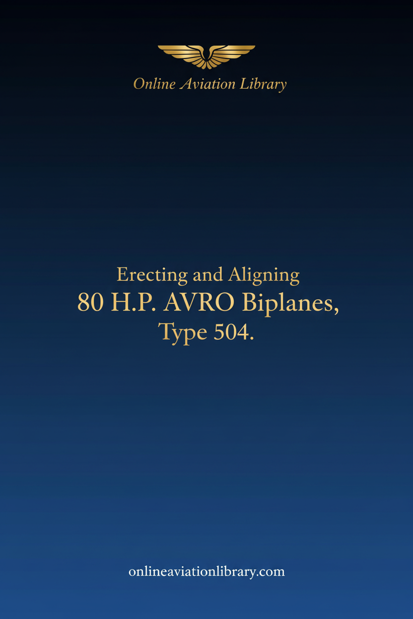 AVRO Type 504 Standard Cover Page