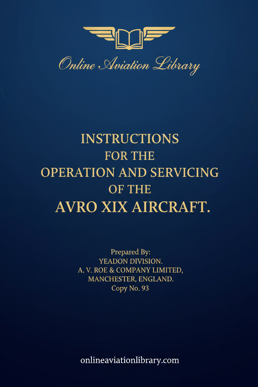 Avro XIX Standard Cover Page - Text Only