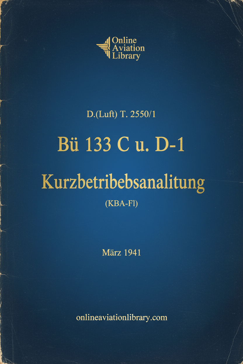 Bü 133 C u. D-1 Kurzbetriebsanleitung Cover Page