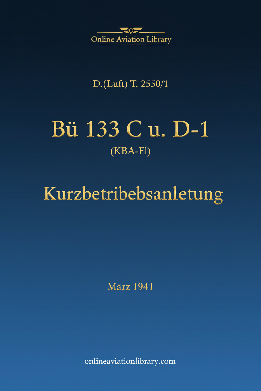 Bü 133 C u. D-1 Kurzbetriebsanleitung Cover Page
