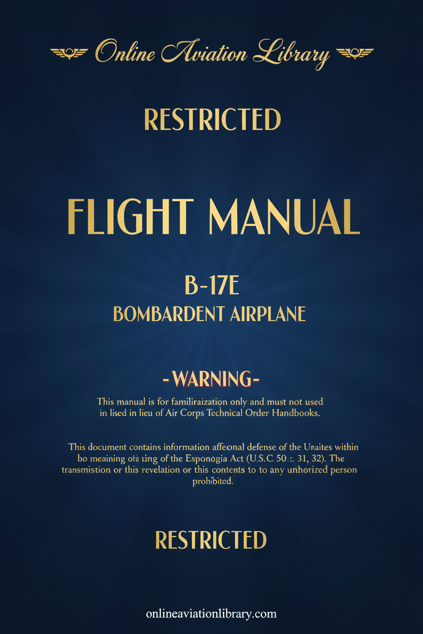 B-17E Flight Manual Cover Page