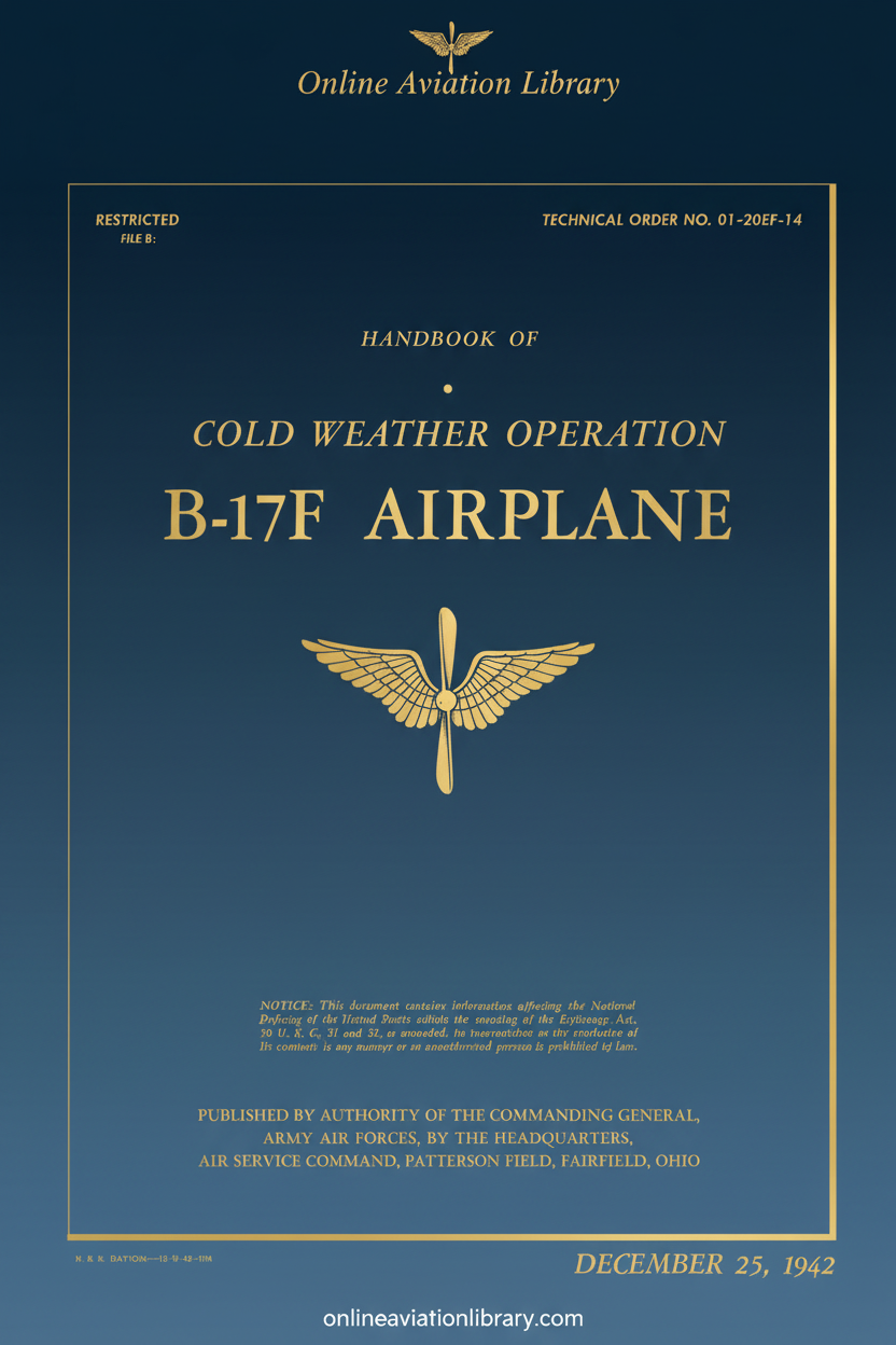 B-17F Cold Weather Operation Handbook Cover Page