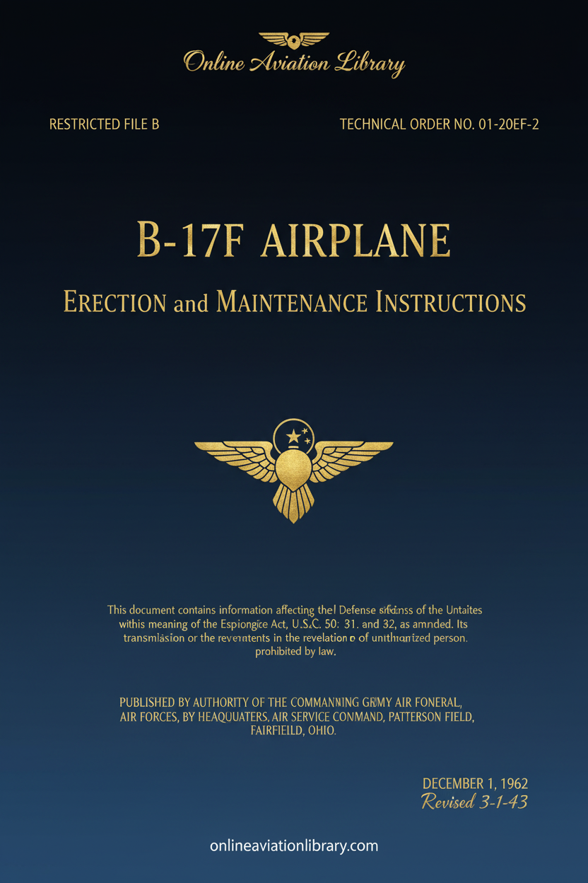 B-17F Erection and Maintenance Instructions Cover Page
