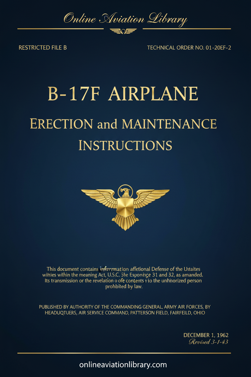 B-17F Erection and Maintenance Instructions Cover Page