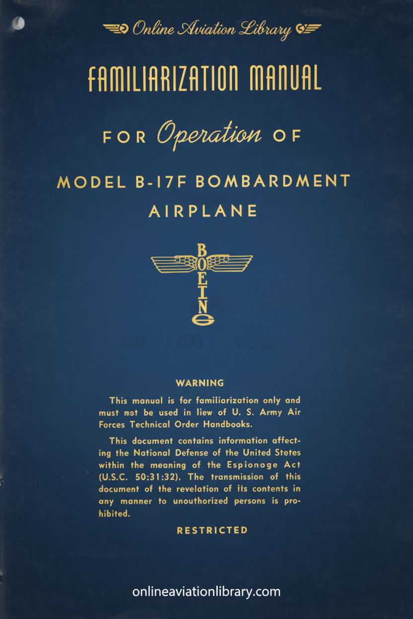 B-17F Familiarization Manual Cover Page