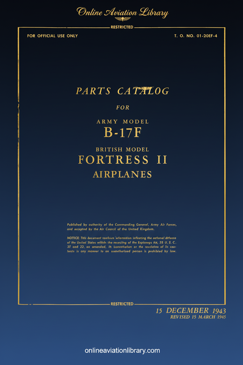 B-17F Fortress II Parts Catalog Cover Page