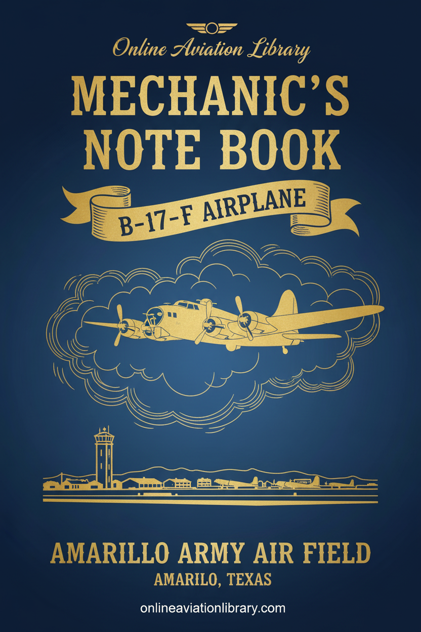 B-17F Mechanic's Note Book Cover Page