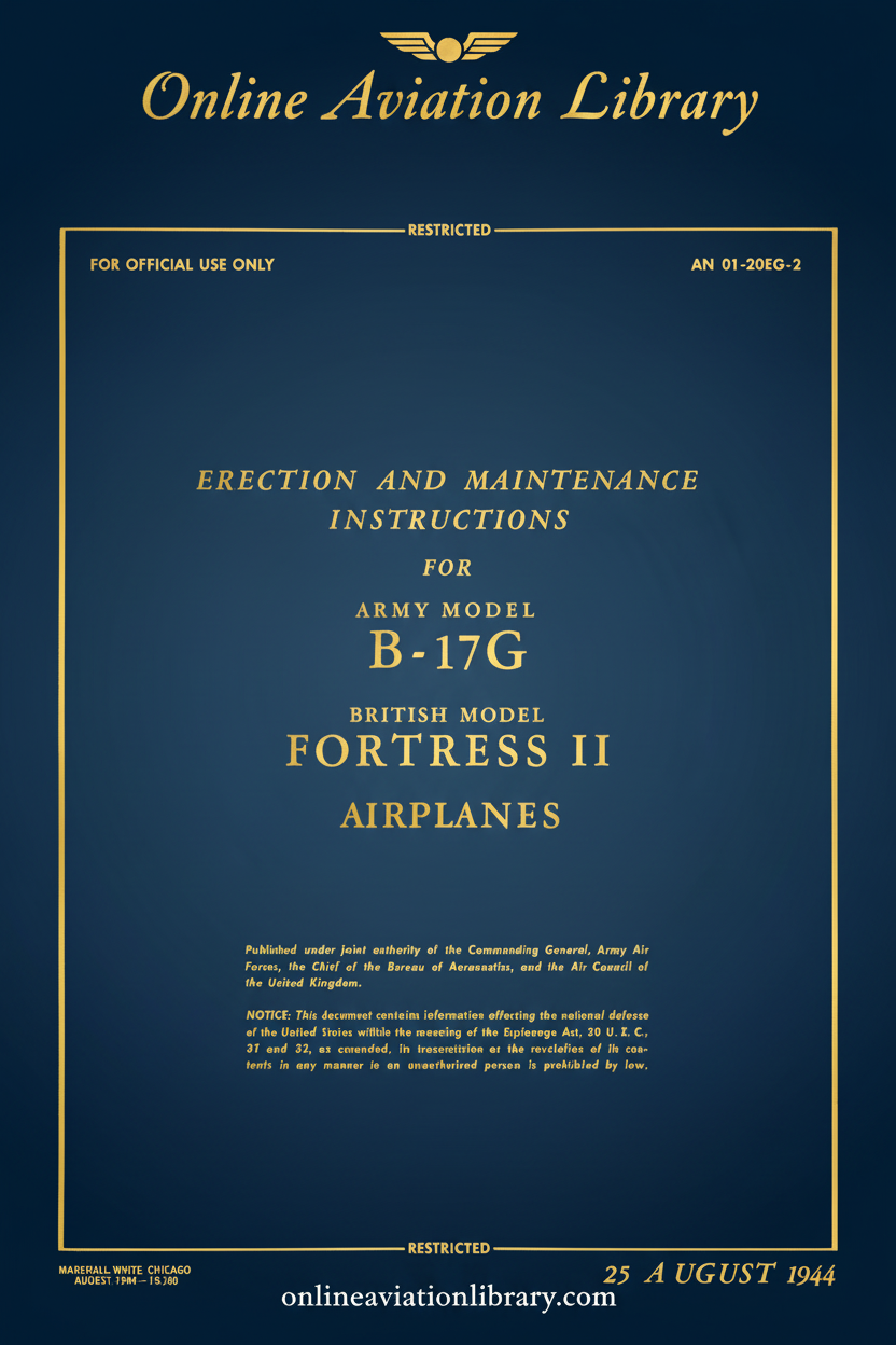 B-17G Fortress II Maintenance Instructions Cover Page