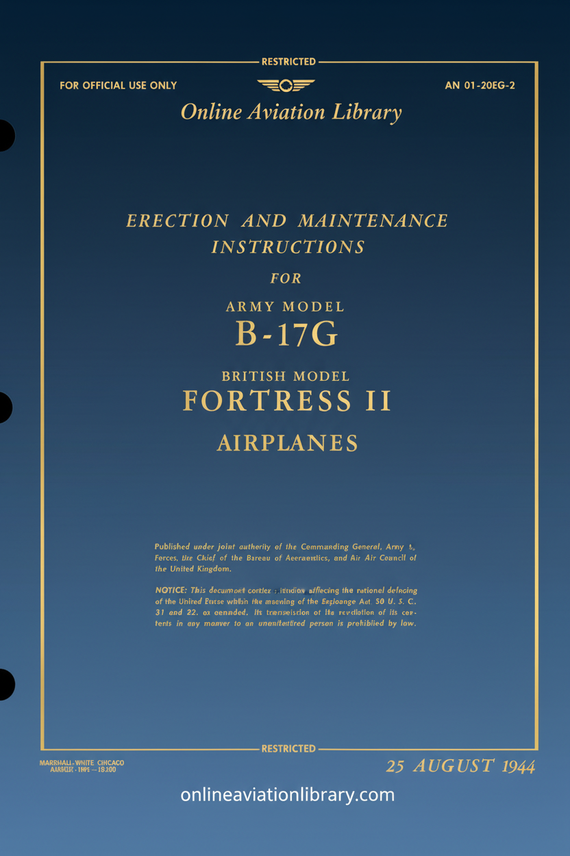 B-17G Fortress II Maintenance Instructions Cover Page