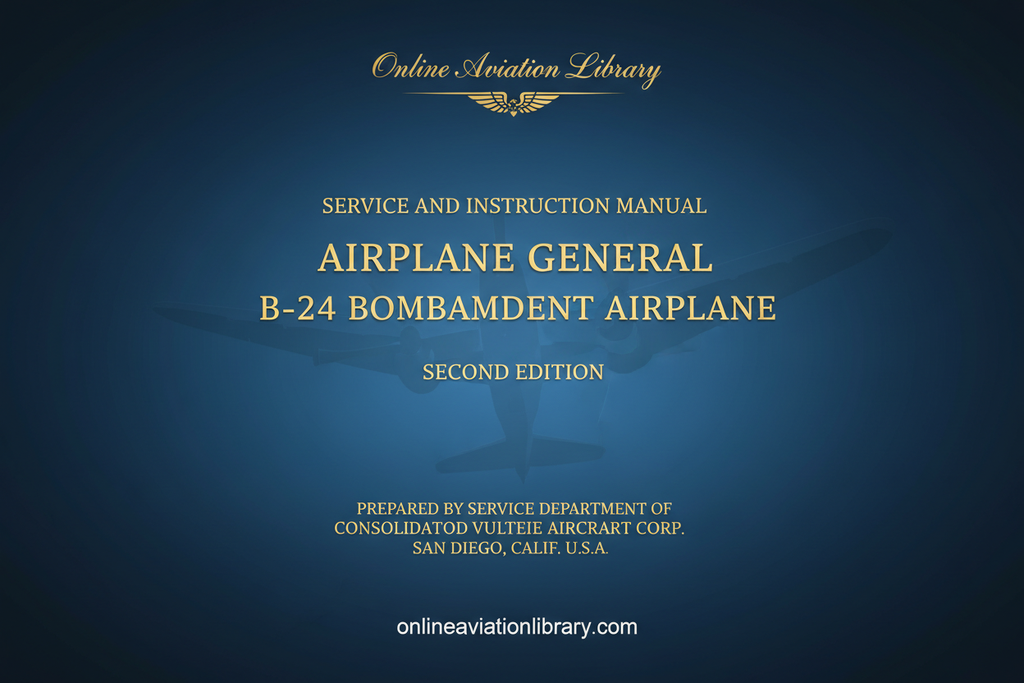B-24 Airplane General Service and Instruction Manual Cover Page